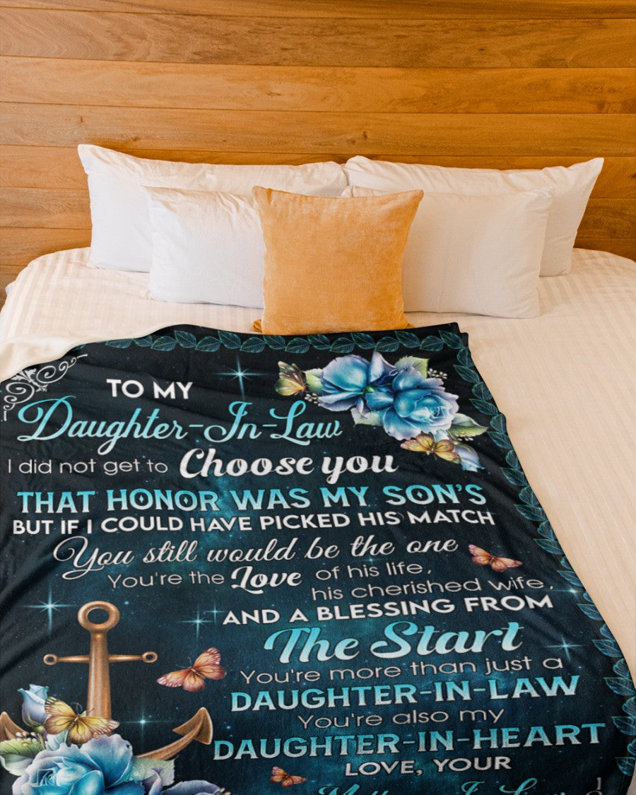 To My Daughter-in-law You Are The Love Of His Life Blanket Gift From Mother-in-law Birthday Gift Home Decor Bedding Couch Sofa Soft And Comfy Cozy 1636003276432.jpg