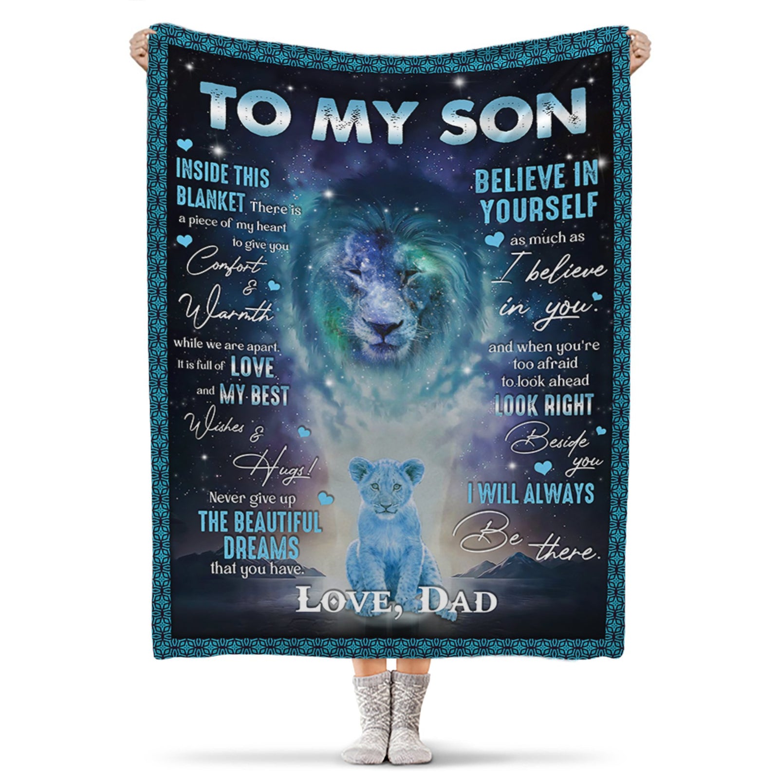 Gift For Son Blanket, To My Son Inside This Blanket There Is A Piece Of My Heart - Lion Blanket 1636018342450.jpg