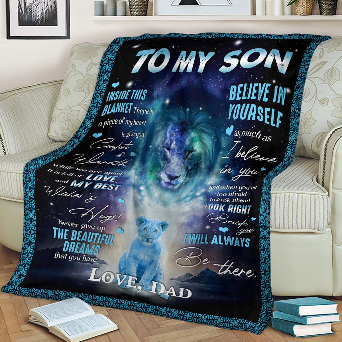 Gift For Son Blanket, To My Son Inside This Blanket There Is A Piece Of My Heart - Lion Blanket 1636018342962.jpg