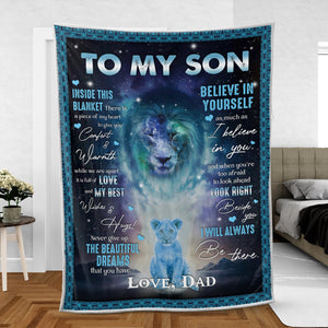 Gift For Son Blanket, To My Son Inside This Blanket There Is A Piece Of My Heart - Lion Blanket 1636018343452.jpg