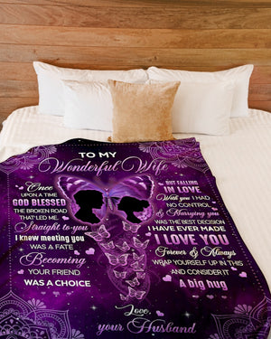 To My Wife Personalized Name Blankets For Adults-anniversary Valentine Birthday Gifts For My Wife-i Love You Purple Butterfly Mandala 1636019077669.jpg