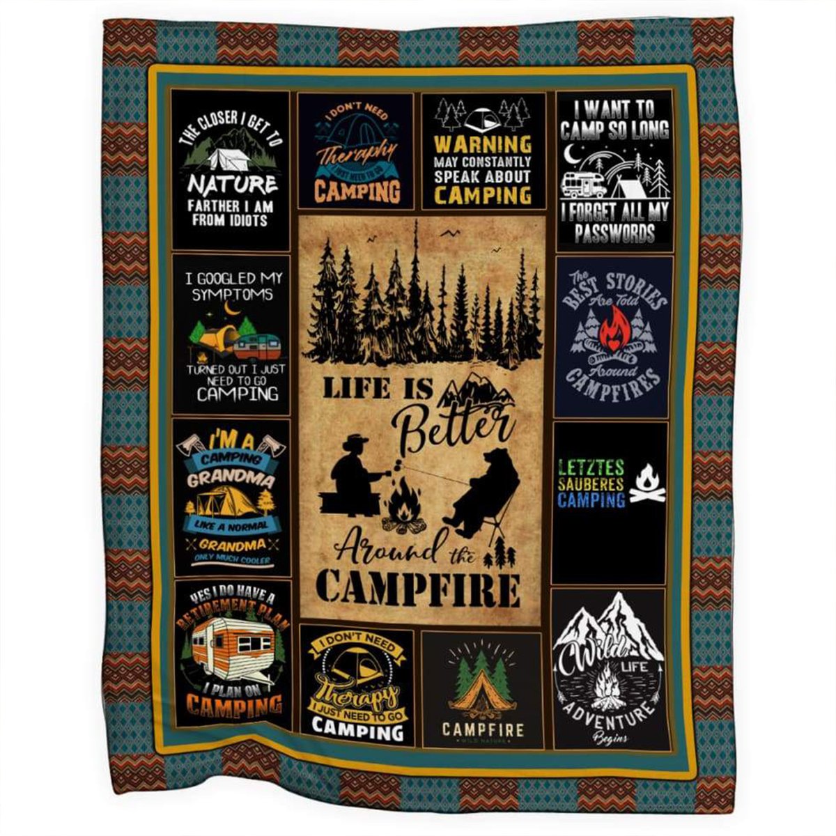 Life Is Better Around The Campfire, I'm A Camping Grandma Fleece Blanket Gift For Camping Lovers Home Decor Bedding Couch Sofa Soft And Comfy Cozy 1636079324320.jpg