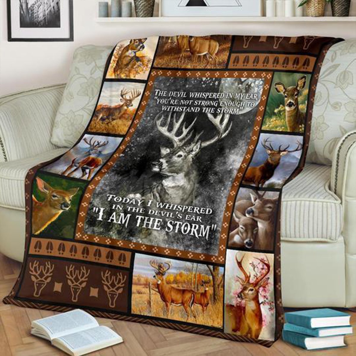Deer Hunting - Today I Whispered In The Devil's Ear I Am The Storm Fleece Blanket Gift For Hunting Lovers Home Decor Bedding Couch Sofa Soft And Comfy Cozy 1636097924585.jpg