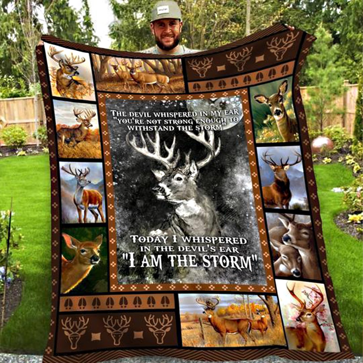 Deer Hunting - Today I Whispered In The Devil's Ear I Am The Storm Fleece Blanket Gift For Hunting Lovers Home Decor Bedding Couch Sofa Soft And Comfy Cozy 1636097924635.jpg