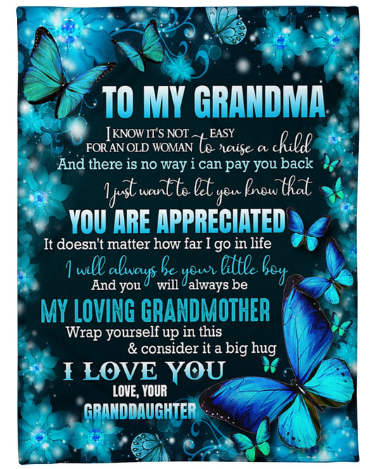 Gift For Grandma Blanket, To My Grandma My Loving Grandmother Butterfly Blanket Gift For Grandma 1636346148684.jpg