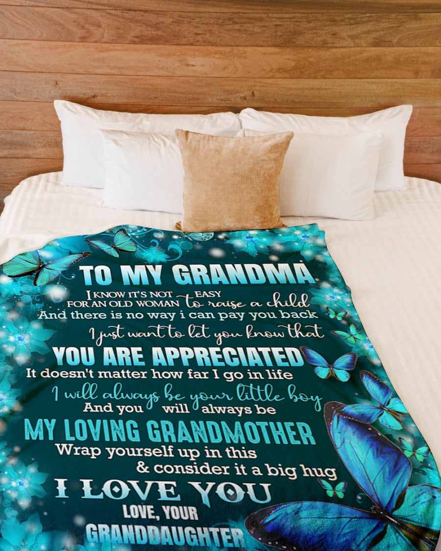 Gift For Grandma Blanket, To My Grandma My Loving Grandmother Butterfly Blanket Gift For Grandma 1636346149212.jpg
