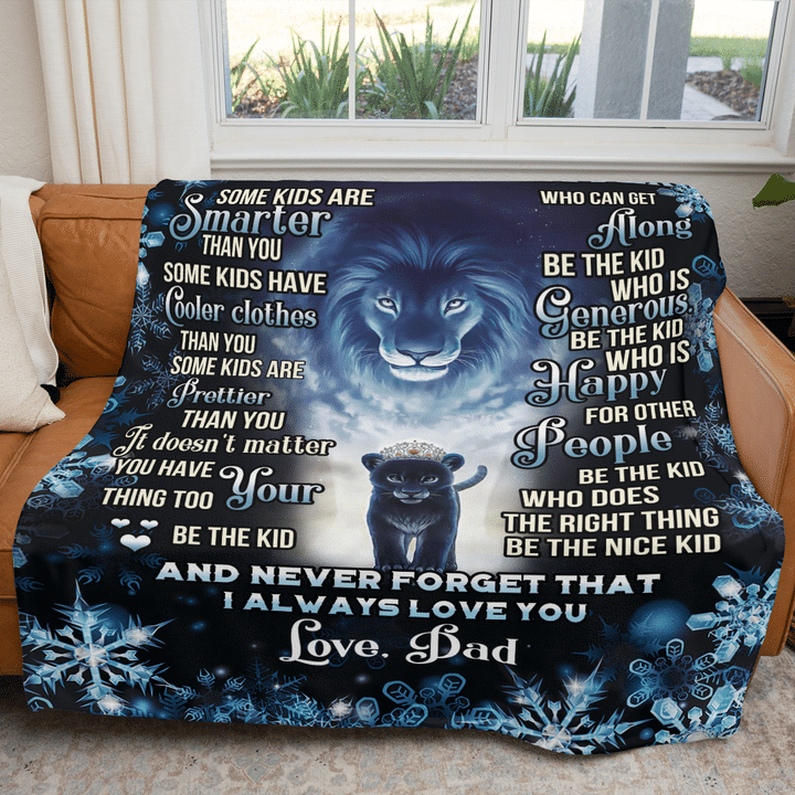 Lion Dad To My Daughter I Always Love You Snow Blanket Gift For Daughter From Dad Birthday Gift Home Decor Bedding Couch Sofa Soft And Comfy Cozy 1636347016581.png