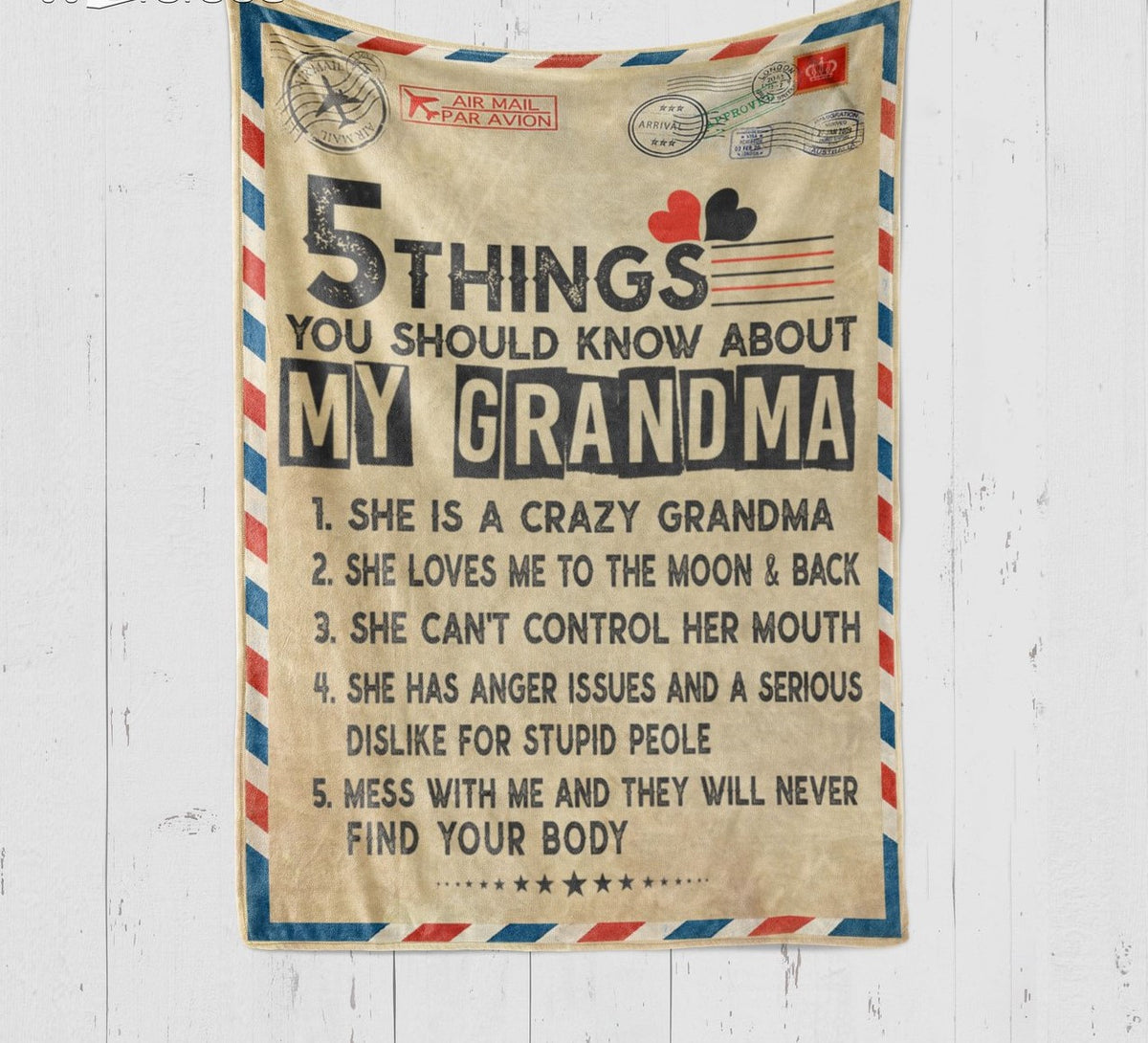 To My Grandma 5 Things You Should Know About My Grandma Letter Blanket Gift For Grandma Birthday Gift Home Decor Bedding Couch Sofa Soft and Comfy Cozy 1636450636767.jpg