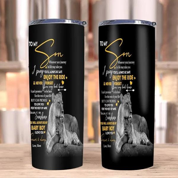 Gift For Son Tumbler, To My Son Wherever Your Journey In Life Lions 1636598969186.jpg