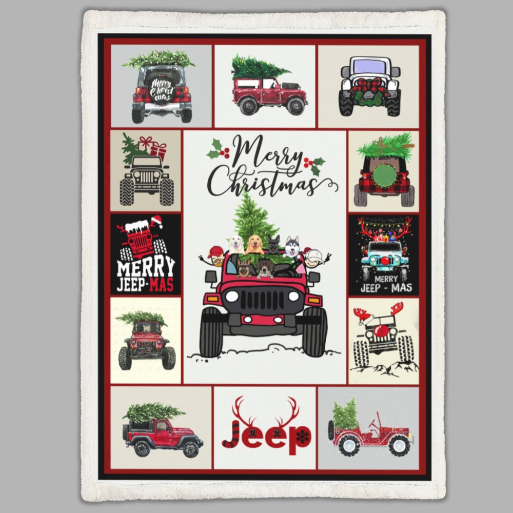 Merry Christmas Love Dogs And Car Fleece Blanket Gift For Christmas, Gift For Dog Lovers Home Decor Bedding Couch Sofa Soft And Comfy Cozy 1636623992161.jpg