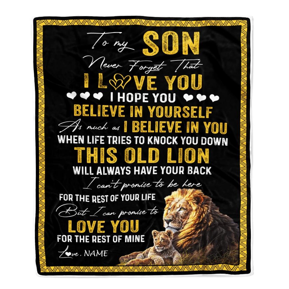 Personalized Lion To My Son Love You For The Rest Of Mine Fleece Blanket Gift For Son, Birthday Gift Home Decor Bedding Couch Sofa Soft And Comfy Cozy 1636772018054.jpg