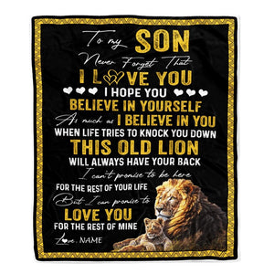 Personalized Lion To My Son Love You For The Rest Of Mine Fleece Blanket Gift For Son, Birthday Gift Home Decor Bedding Couch Sofa Soft And Comfy Cozy 1636772018054.jpg