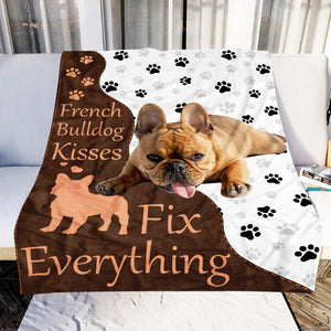 French Bulldog Kisses Fix Everthing Blanket Gift For Dog Lovers Birthday Gift Home Decor Bedding Couch Sofa Soft And Comfy Cozy 1636775163140.jpg