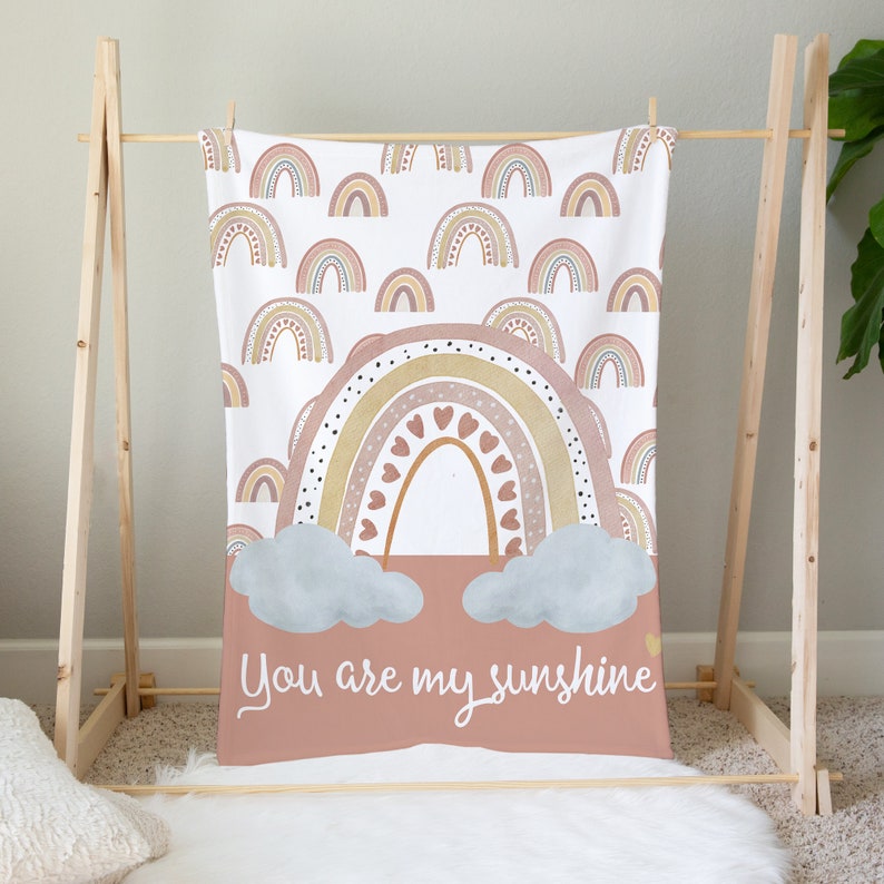 You Are My Sunshine Rainbow Baby Blanket Gift For Baby Girl Milestone , Baby Shower, Baby Month Birthday Gift Home Decor Bedding Couch Sofa Soft And Comfy Cozy 1637036522266.jpg
