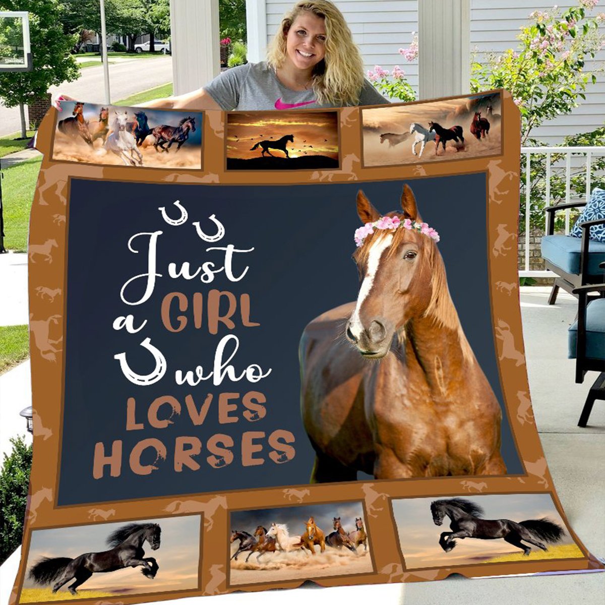 Just A Girl Who Loves Horses Fleece Blanket Gift Idea For Horse Lovers, Gift For Friend, Gift For Family Home Decor Bedding Couch Sofa Soft And Comfy Cozy 1637288122954.jpg