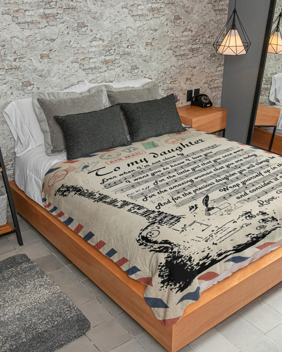 To My Daughter I Want You To Know I Love You Guitar Letter Blanket Gift For Daughter From Dad Birthday Gift Home Decor Bedding Couch Sofa Soft And Comfy Cozy 1637383849848.jpg