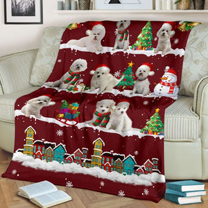 Cute Bichon Frise Christmas Red Blanket Gift For Dog Lovers Birthday Gift Home Decor Bedding Couch Sofa Soft And Comfy Cozy 1637548100221.jpg