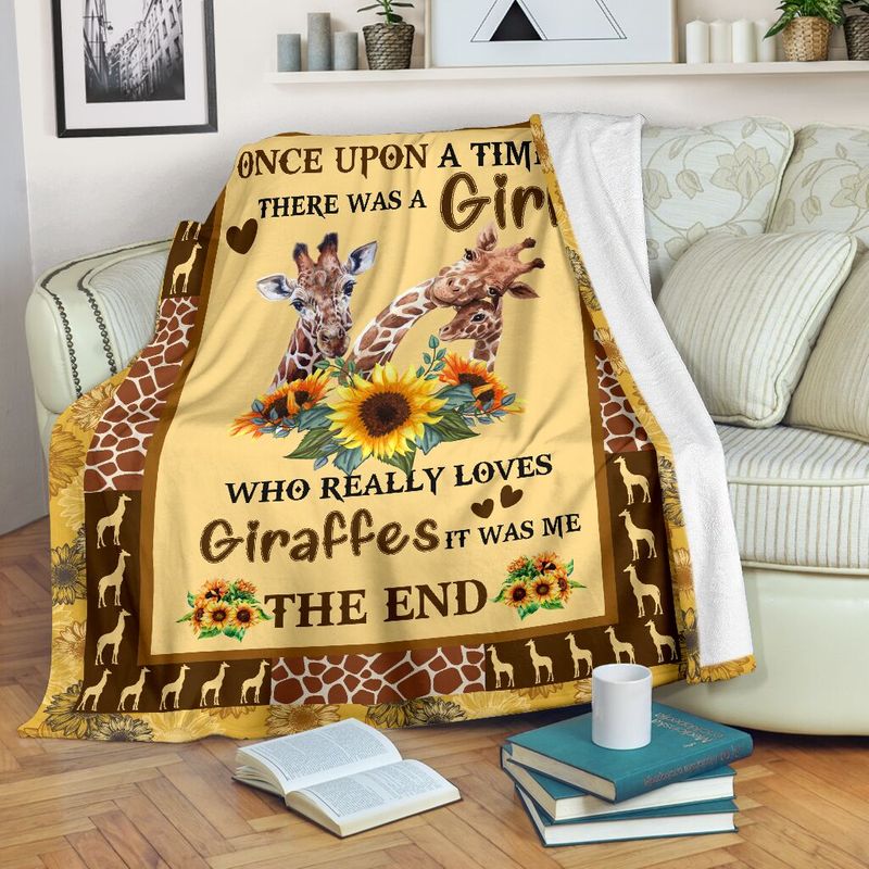 Once Upon A Time There Was A Girl Who Really Loves Giraffes Blanket Gift For Giraffe Birthday Gift Lovers Home Decor Bedding Couch Sofa Soft And Comfy Cozy 1637573102831.jpg
