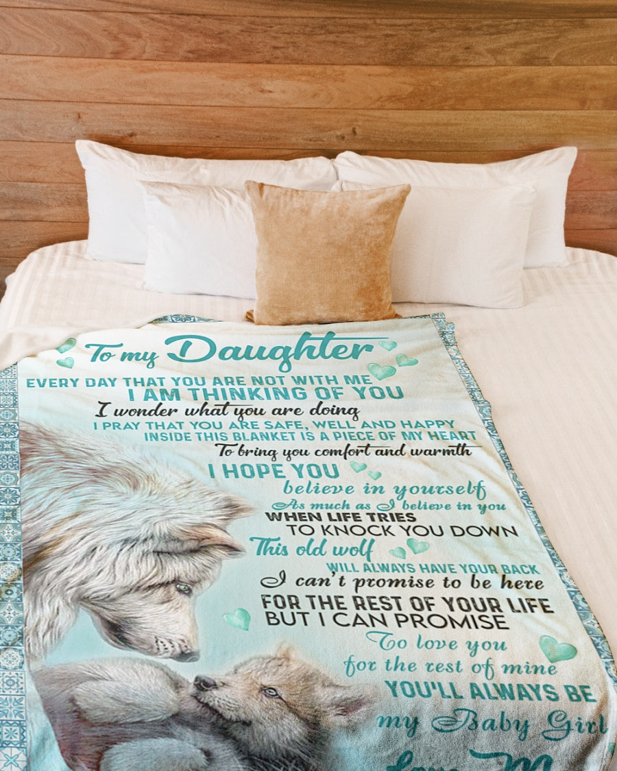 Gift For Daughter Blanket, Wolf To My Daughter Every Day That You Are Not With Me Blanket 1637640019952.jpg