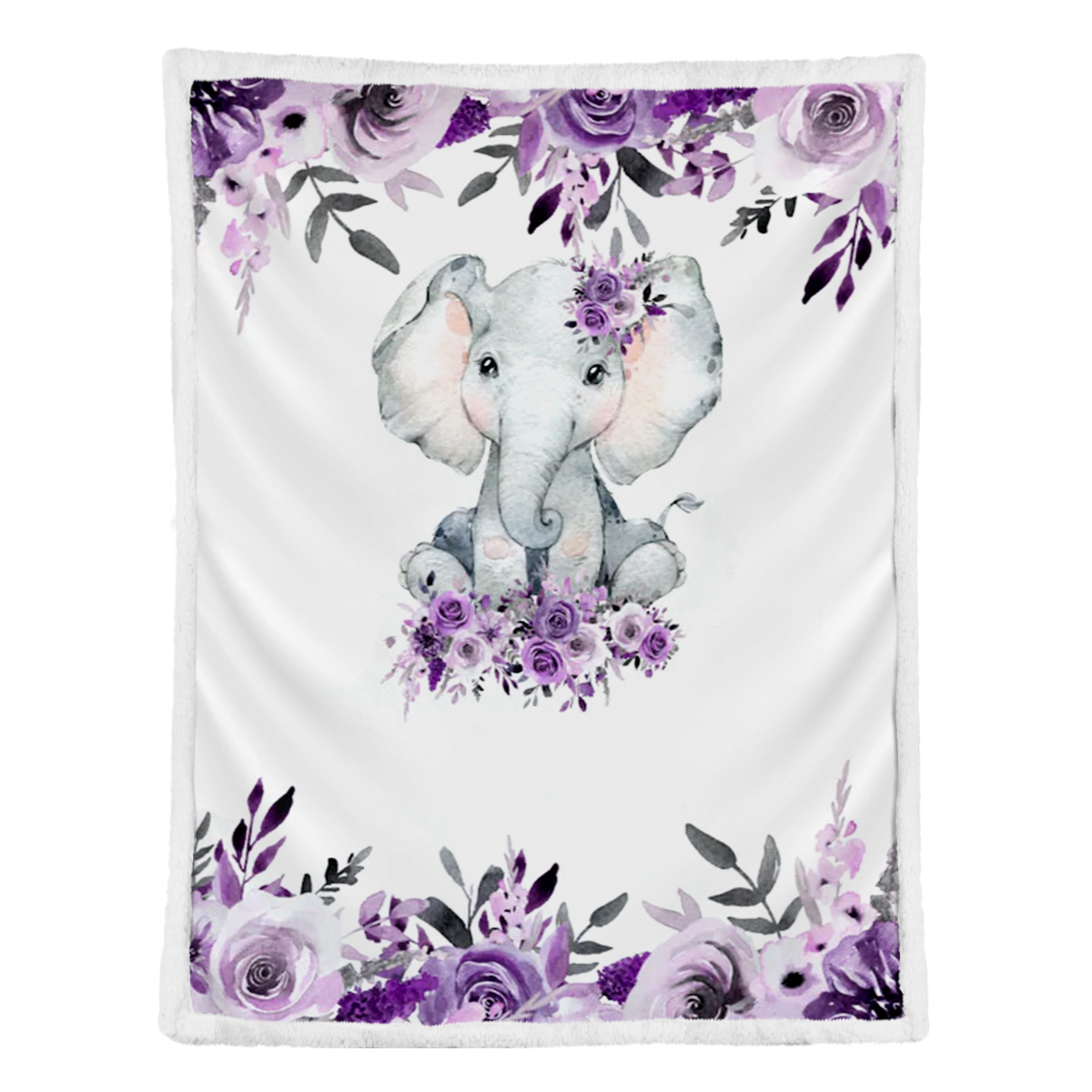 Personalized Baby Girl Blanket - Elephant Baby Blanket -baby Name Blanket -baby Shower Gift-personalized Baby Gift - Purple Floral Baby Blanket 1637738078780.png