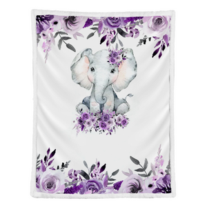 Personalized Baby Girl Blanket - Elephant Baby Blanket -baby Name Blanket -baby Shower Gift-personalized Baby Gift - Purple Floral Baby Blanket 1637738078780.png