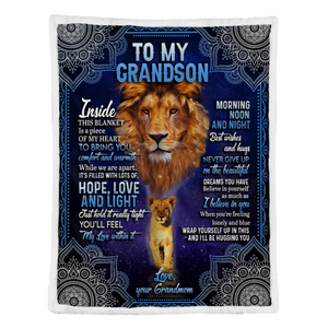 Gift For Grandson Blanket, To My Grandson Lion I Believe In You 1637738892279.png