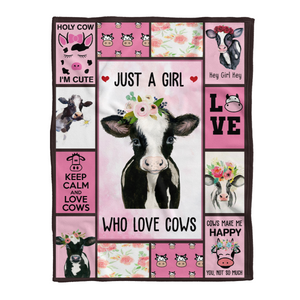 Gift For Daughter Blanket, Just A Girl Who Loves Cows 1637739077624.png