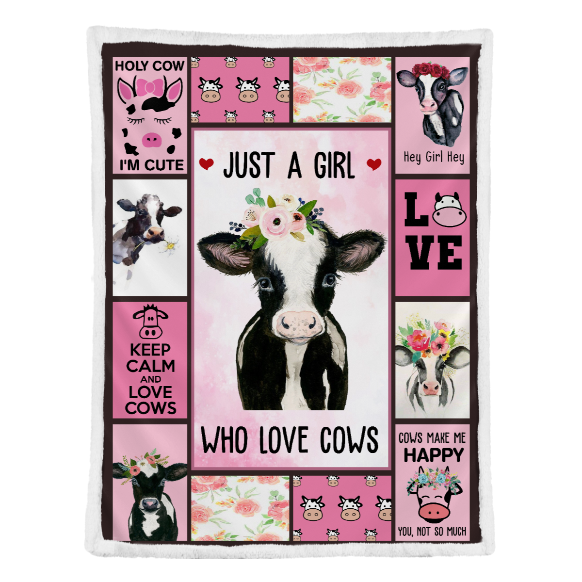 Gift For Daughter Blanket, Just A Girl Who Loves Cows 1637739086259.png