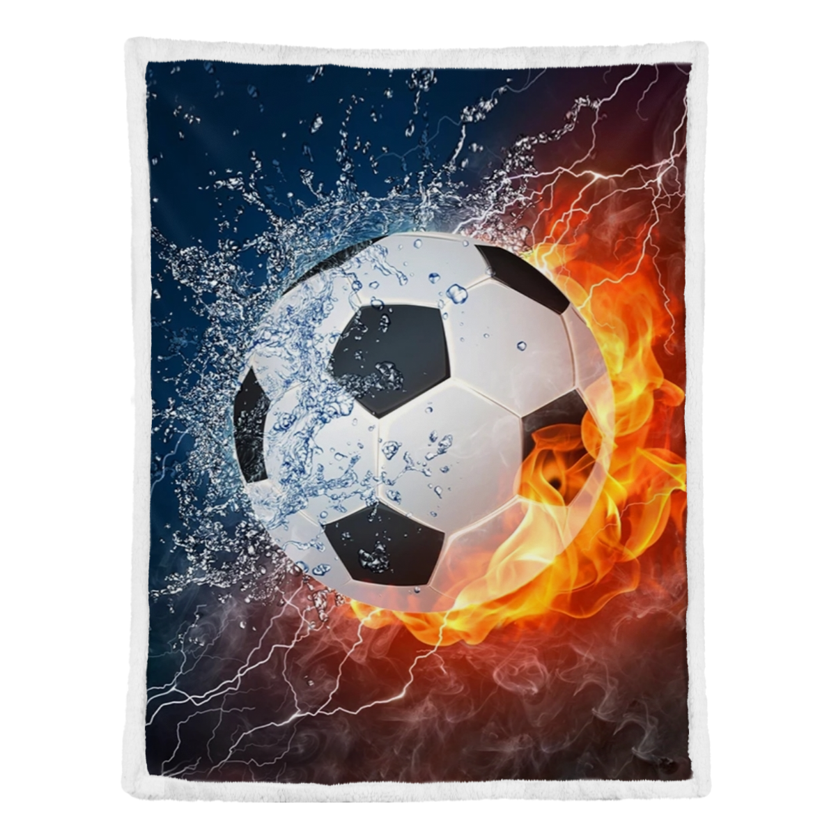 Soccer Blanket, Water And Fire Soccer Lover 1637742180836.png