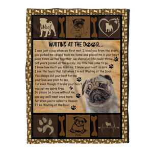 Pug Dog Blanket, Pug Waiting At The Door, Dog Lover, Pug Lover 1637742573417.png
