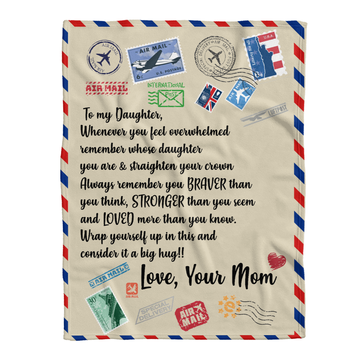 Gift For Daughter - Letter For Your Daughter From Mom Fleece Blanket - Quilt Blanket 1637832583361.png