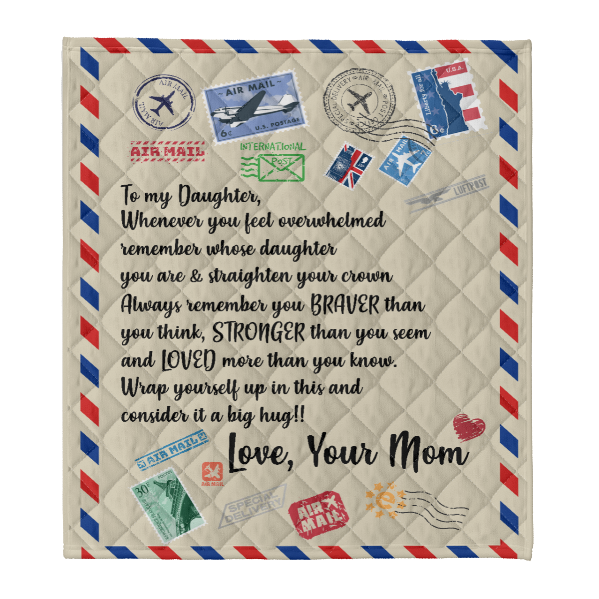 Gift For Daughter - Letter For Your Daughter From Mom Fleece Blanket - Quilt Blanket 1637832588340.png