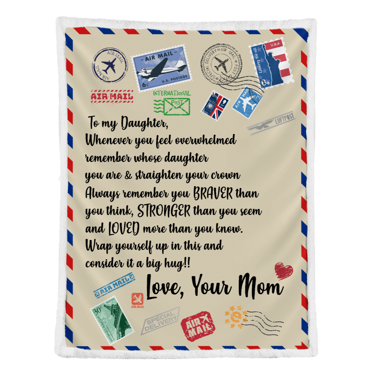 Gift For Daughter - Letter For Your Daughter From Mom Fleece Blanket - Quilt Blanket 1637832592744.png