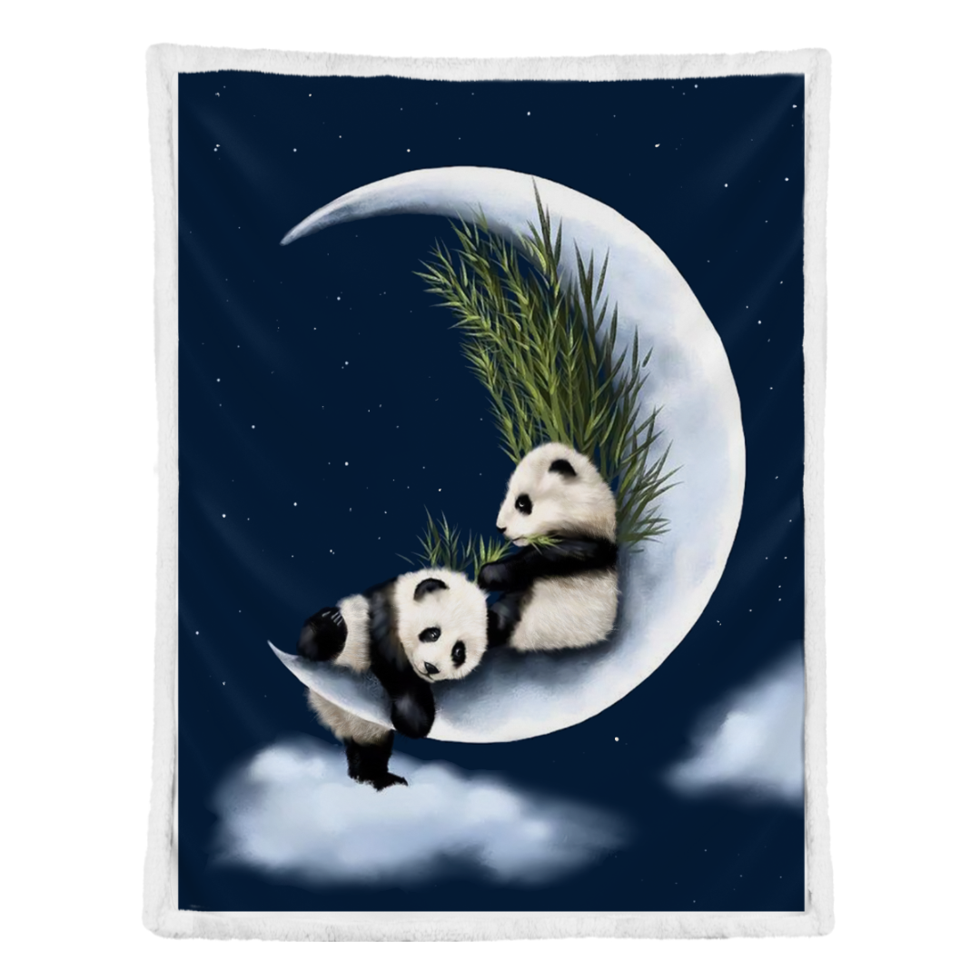 Panda Blanket, Giant Panda And Moon 1637899315132.png