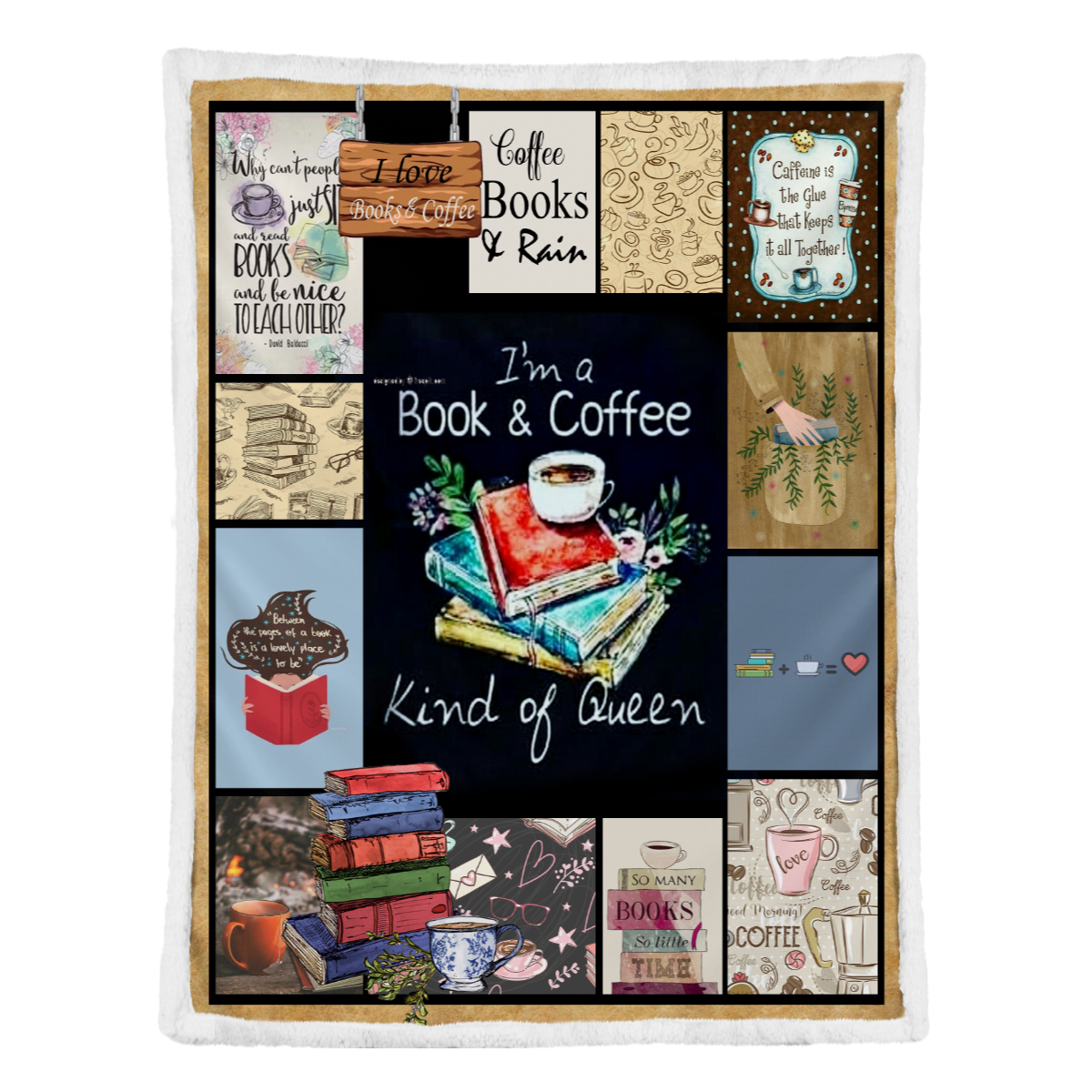 Book Blanket, Bookworm Blanket, Coffee Fleece Blanket, Reading Blanket, Reading Lover Gifts 1637982016104.png