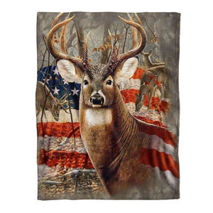 Deer Hunting Blanket, Beautiful Deer American 1637982696927.png