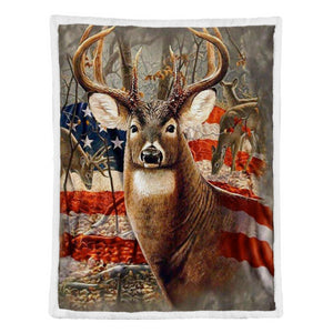 Deer Hunting Blanket, Beautiful Deer American 1637982700690.png