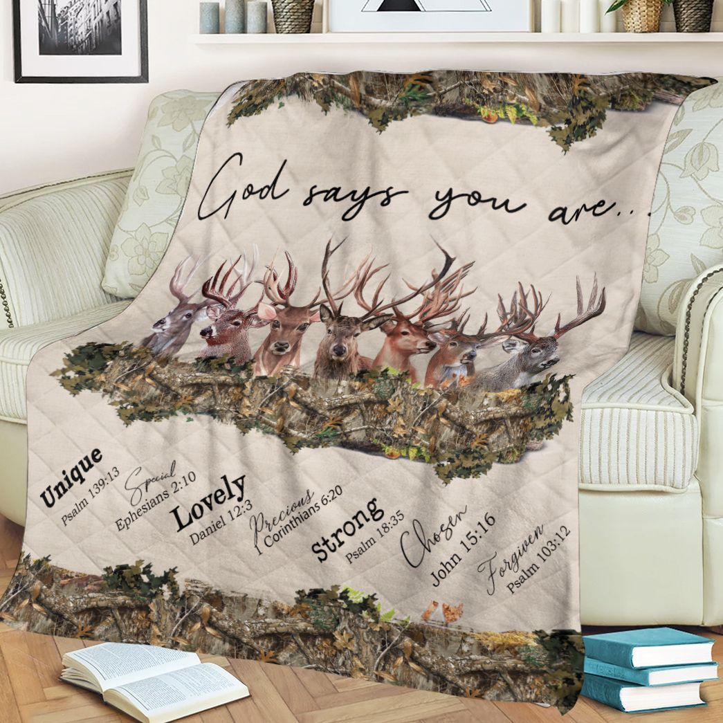 Deer God Says You Are Blanket Gift For Deer Lovers Birthday Gift Home Decor Bedding Couch Sofa Soft And Comfy Cozy 1637983717274.jpg