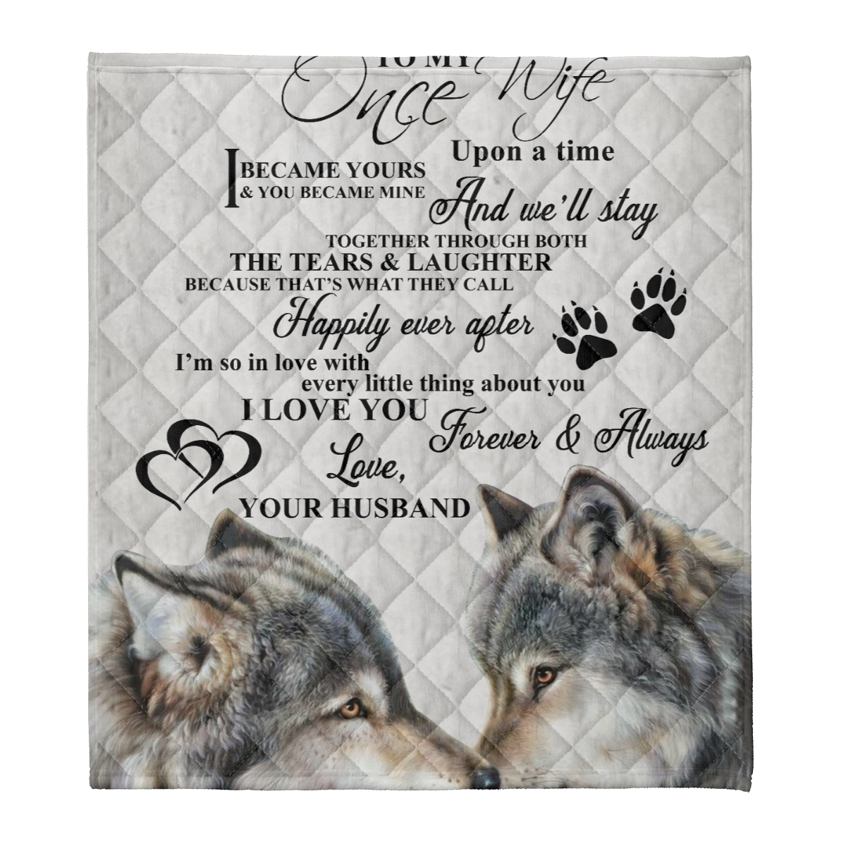 Gift For Wife Blanket, To My Wife I Love You Forever & Always Wolf - Love From Husband 1638154332157.png