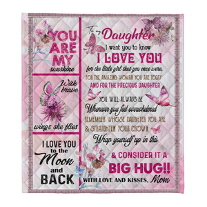 Gift For Daughter Blanket, Pink Butterfly To My Daughter I Want You To Know I Love You - Love From Mom 1638160954212.png
