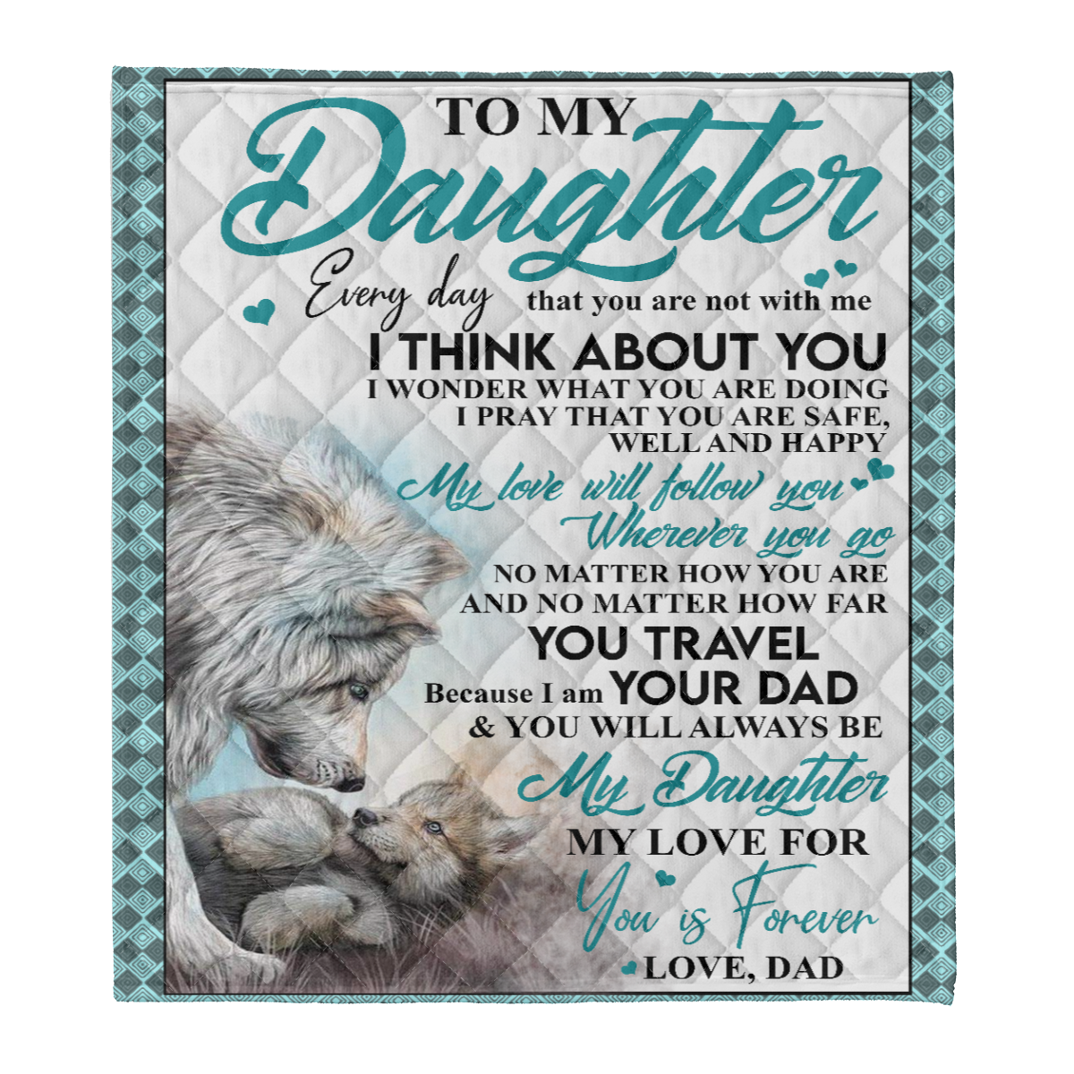 Gift For Daughter Blanket, To My Daughter A Letter From Dad My Love You Is Forever Fleece Blanket 1638169900130.png