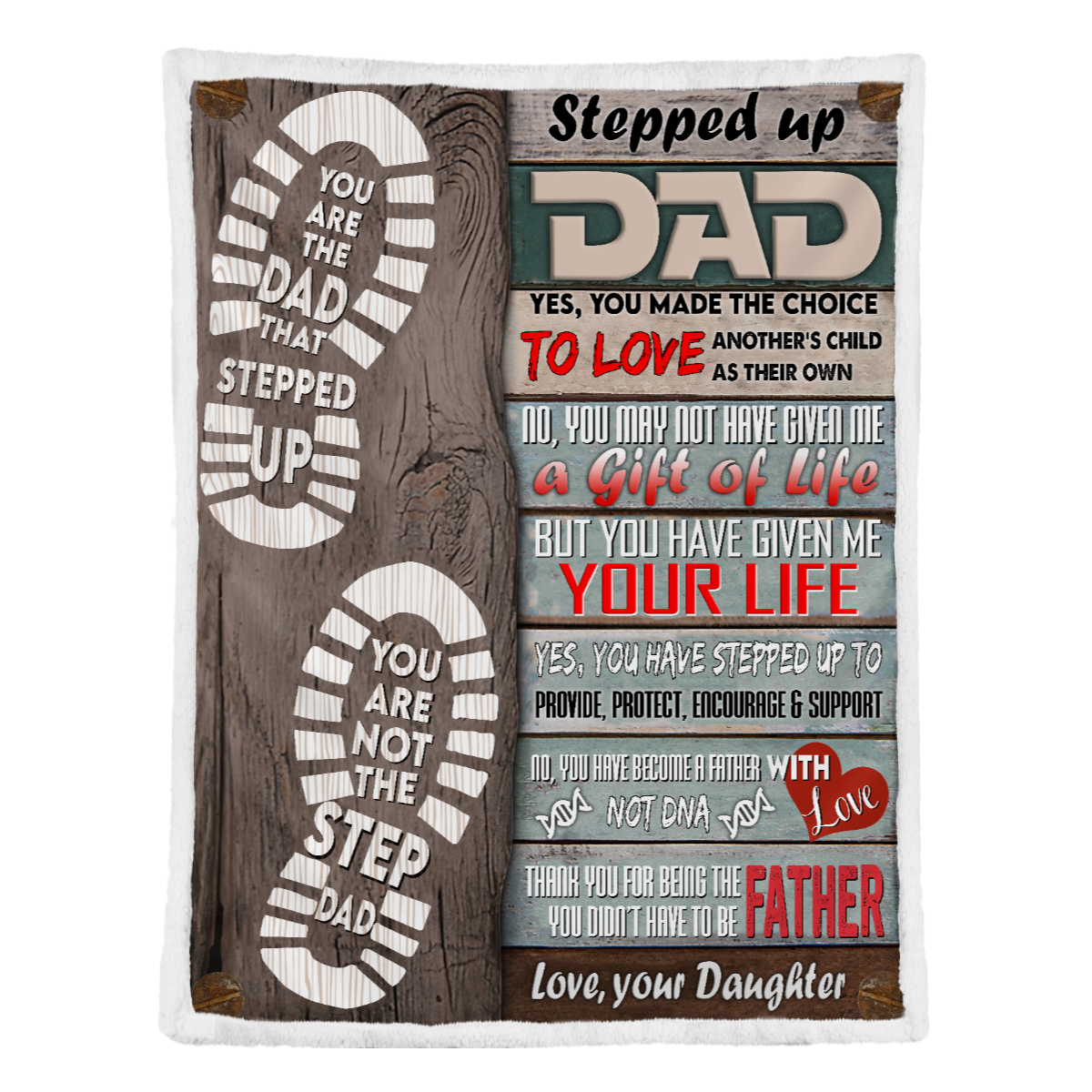 Gift For Father Blanket, Stepdad Blanket From Stepdaughter Full Size Blanket Stepped Up Dad Yes You Made The Choice 1638174023206.png