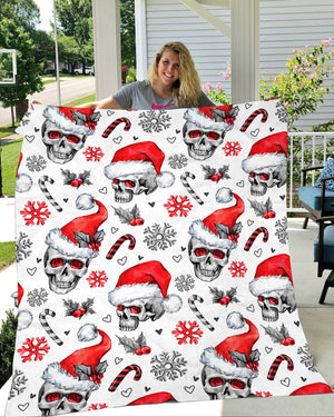 Skull Christmas Fleece Blanket Funny Blanket Gift For Christmas Birthday Gift Bedding Couch Sofa Soft And Comfy Cozy 1638176519967.jpg