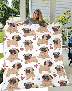 Pug Love Fleece Blanket Lovely Blanket Gift For Pug Lover Christmas Birthday Gift Bedding Couch Sofa Soft And Comfy Cozy 1638179080842.jpg