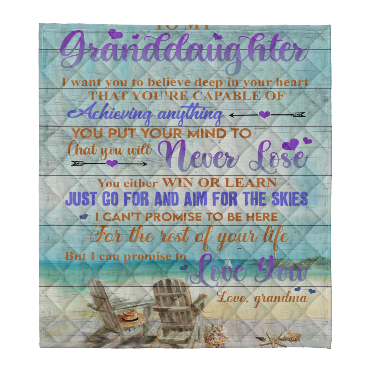 Gift For Granddaughter Blanket, To My Granddaughter I Can Promise To Love You Beach 1638181226571.png
