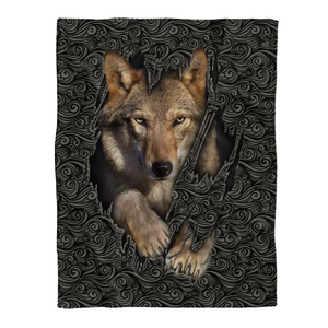 Wolf Blanket, 3d Black Wolf Fleece Blanket 1638239421267.png