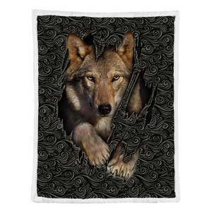 Wolf Blanket, 3d Black Wolf Fleece Blanket 1638239430165.png