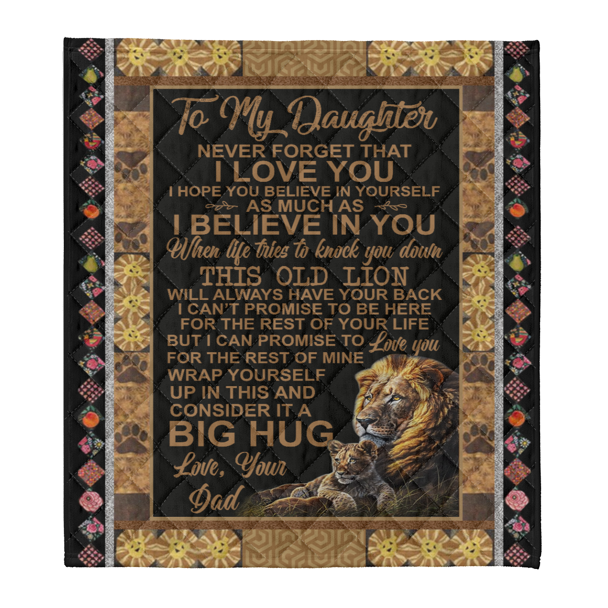 Gift For Daughter Blanket, Lion To My Daughter Never Forget That I Love You I Believe In You 1638243099805.png