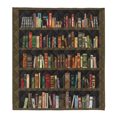 Book Blanket, Book Lovers Blanket - Book Shelf Vintage Fleece Blanket 1638247015373.png
