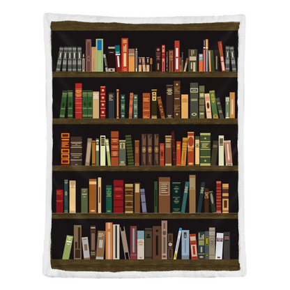 Book Blanket, Book Lovers Blanket - Book Shelf Vintage Fleece Blanket 1638247021929.png